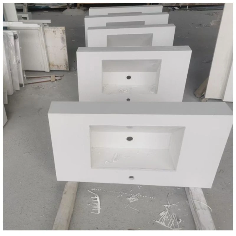 Single Sink White Washroon Vanity Tops