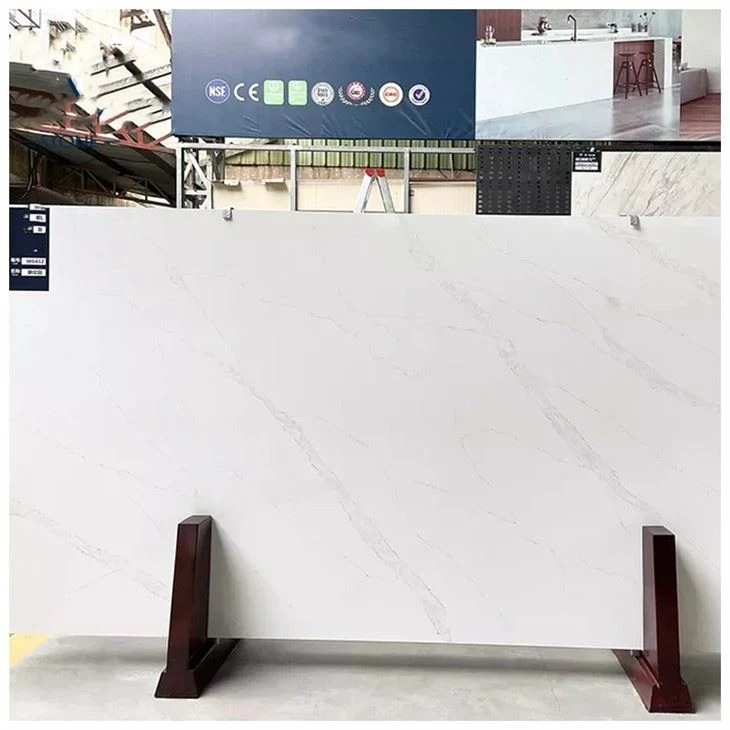 calacatta white quartz slab