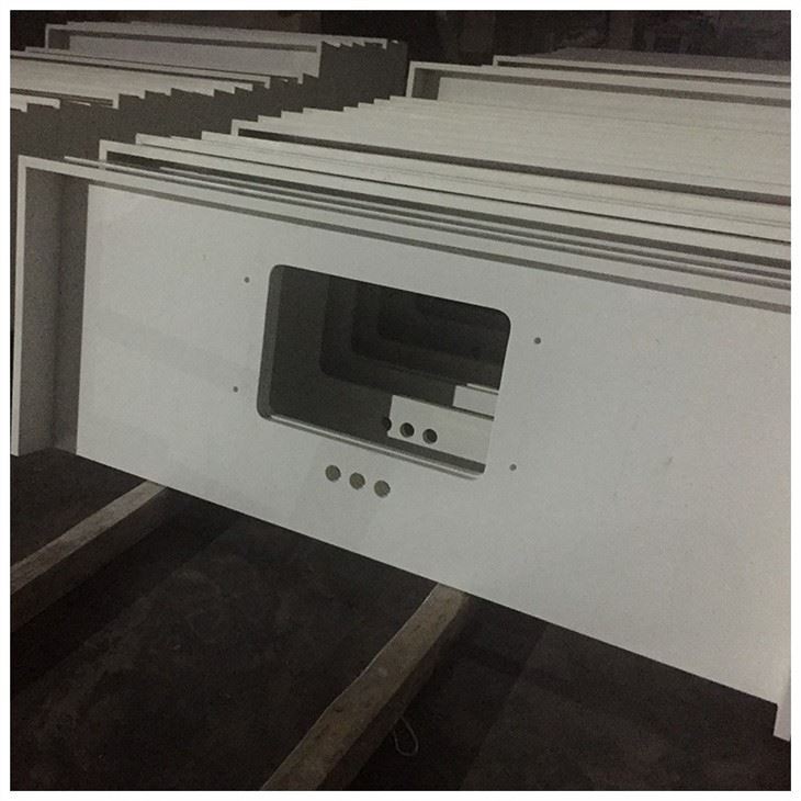 Mitered Edge Quartz Vanity Countertop