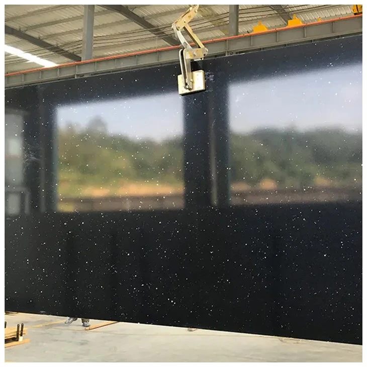 Galaxy Black Sparkle Quartz Slabs