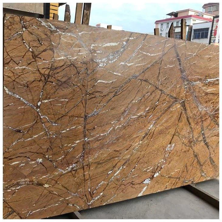 Rainfroest Brown Marble Leathered Slabs
