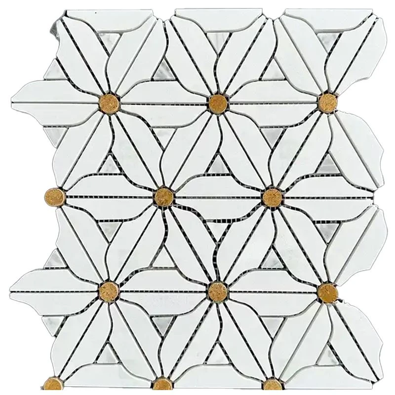 White Marble Flower Mosaic White Marble Flower Mosaic