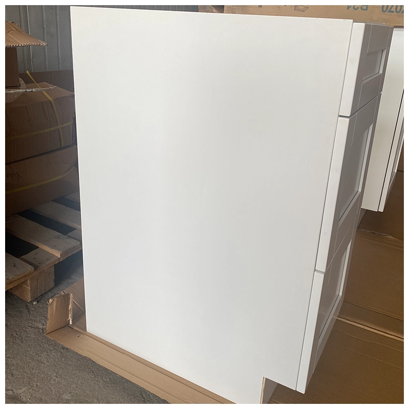 3 Drawer White Shaker Kitchen Base Cabinet