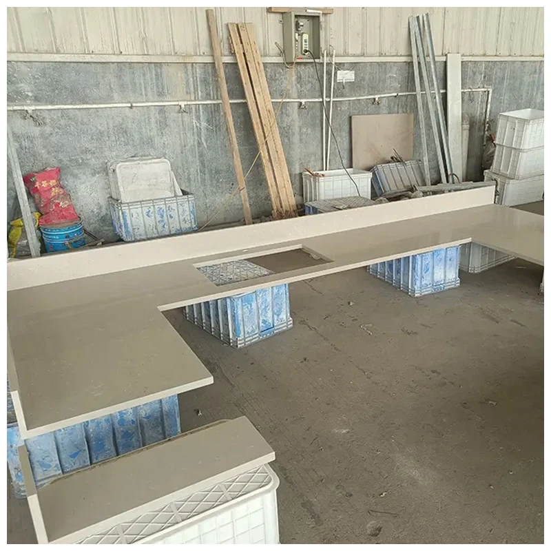 Beige Quartz Kitchen U Shape Countertops