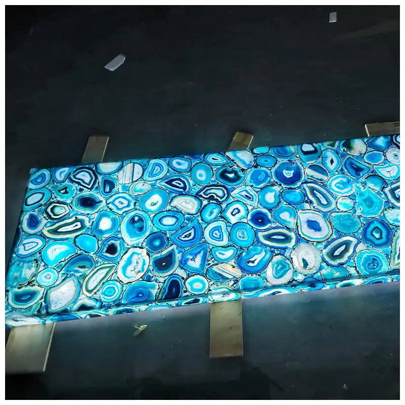 Backlit Blue Agate Kitchen Tops