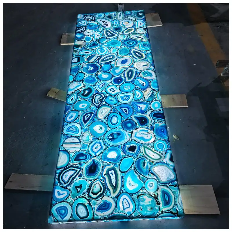 Backlit Blue Agate Kitchen Countertops