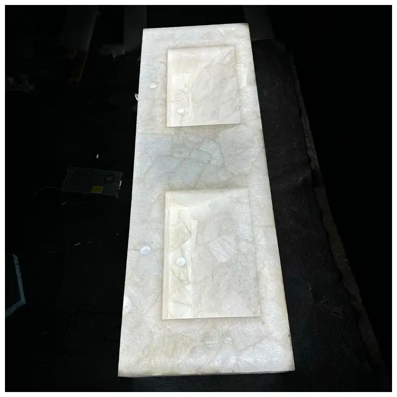 White Crystal Quartz Integrated Vanity Basins
