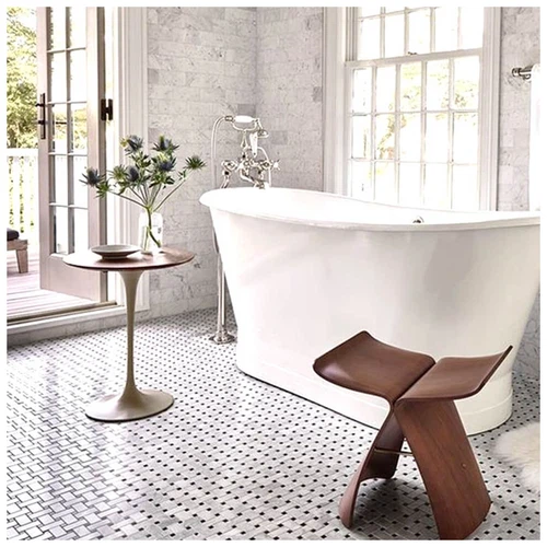Carrara White Marble Basketweave Mosaics Bathroom Projects-KA UNITED Carrara White Marble Basketweave Mosaics Bathroom Projects-KA UNITED