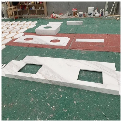 Volakas Marble Double Sinks Vanity Tops Volakas Marble Double Sinks Vanity Tops