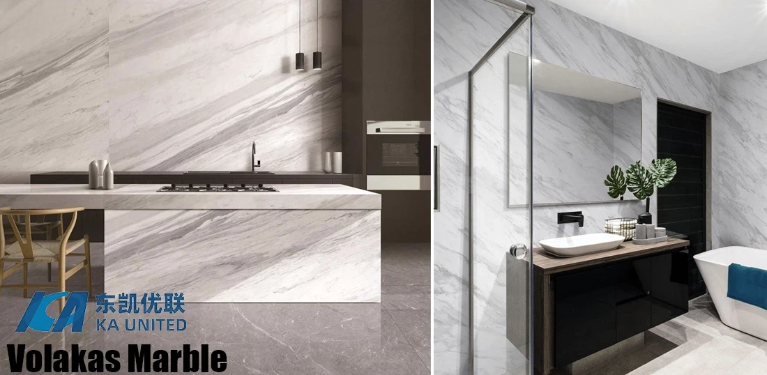 Volakas White Marble Kitchen and Bathroom Projects KA UNITED Volakas White Marble Kitchen and Bathroom Projects KA UNITED
